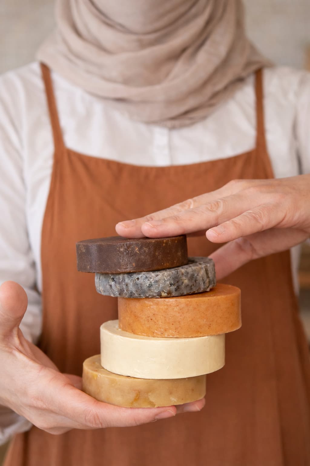 Various handmade natural soaps in different colours and textures – making and selling your own soap